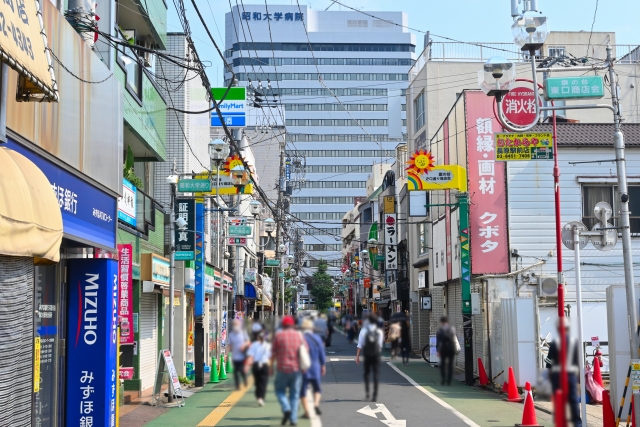 旗の台駅とその商店街